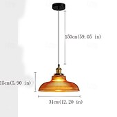 preiswerte Insellichter-Grüne, gestreifte Glas-Pendelleuchte, 1-flammig, großes Kuppeldesign, E27-Fassung, Vintage-Kronleuchter für Kücheninsel, Esszimmer und Café-Bar, 110–240 V