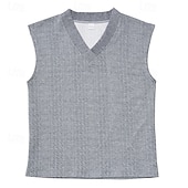 cheap Tank Tops-Men's T-Shirt Outfits Tee Top Sleeveless V Neck Spring &amp; Summer Summer Spring Knitwear Hawaiian Designer Knitted Casual Daily Home White Top Tee for Men