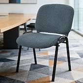 abordables Housse de fauteuil de bureau-Housse extensible et fendue pour chaise de conférence, protection pour coussin d'assise et dossier de bureau, motif floral arqué, housse antidérapante pour toutes les saisons