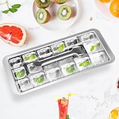 economico Accessori ghiaccio-Vassoio per cubetti di ghiaccio in acciaio inox a 18 scomparti con maniglia per un facile rilascio, vassoio per il ghiaccio rimovibile per la preparazione di cubetti di ghiaccio e alimenti surgelati,