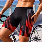baratos Calções, collants e calças de homem-Homens Geométrica Shorts de ciclismo Calções de bicicleta Bermudas Acolchoadas Para Ciclismo Moto Calção Calças Fino Esportes Tapete 3D Secagem Rápida Redutor de Suor Respirável Preto / Vermelho Roupa