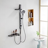 cheap Shower Faucets-Shower System Set - Multi Spray Shower Contemporary Electroplated Mount Outside Ceramic Valve Bath Shower Mixer Taps