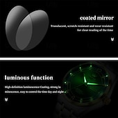 economico Orologi meccanici-Orologio automatico da uomo - lussuoso orologio da polso automatico da lavoro in acciaio inossidabile bicolore oro con datario, impermeabile, luminescente, regalo elegante per marito, papà e figlio