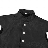 billige Topper-Retro / vintage Kostymer i middelalderstil Renessanse سترة Ermeløs Prins Adelsmann Jacquardvevnad Høy krage Kostyme Herre Royal Maskerade Renessansemesse LARP Voksne Vest