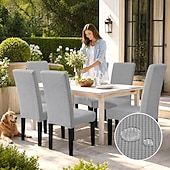 billige stoltrekk-100 % vanntett stoltrekk til spisestue, sett med 6, stretch jacquard stoltrekk, avtakbart og vaskbart, for hjem, restaurant, bankett