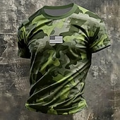  4. heinäkuuta 2026 250. Miesten naamiointi Yhdysvaltain Yhdysvaltain lippu T-paita Lyhythihainen T-paita 3D-tulostus Tiukka pyöreä kaula-aukko Paita Vintage retro Patriotismi Päivittäin Festivaali