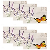 Χαμηλού Κόστους Placemats &amp; Coasters &amp; Trivets-Σουπλά τραπεζαρίας από ύφασμα με λουλούδια και πεταλούδα τεσσάρων εποχών, υφασμένο ορθογώνιο τραπεζομάντιλο 100% πολυεστέρα, σχέδιο με λουλουδάτο μοτίβο λιβελούλας πεταλούδας, πλένεται στο πλυντήριο,