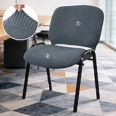 abordables Housse de fauteuil de bureau-Housse extensible et fendue pour chaise de conférence, protection pour coussin d'assise et dossier de bureau, motif floral arqué, housse antidérapante pour toutes les saisons