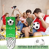 abordables Match de Football Mondial 2026-Ouvre-bouteille magnétique amusant en forme de ballon de foot/basket pour le frigo ou le mur, ouvre-bouteille mural avec filet de récupération des capsules, cadeau sportif original pour papa, petit