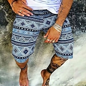 economico Retro Vintage &amp; Etica-Per uomo Azteco Motivo Geometrico Tribale Pantaloncini da tuta Shorts da Spiaggia Pantaloncini in spugna Misura del girovita medio Retrò Vintage Quotidiano Abbigliamento casual alla moda Ferie