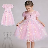 baratos Fantasias para meninas-Princesa Animal Vestidos Traje Cosplay Roupa Filme Estilo bonito Tutus Led acende for Para Meninas Crianças Baile de Máscaras Diário Festa Comic Con