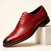 abordables Zapatos de Vestir Clásicos-Zapatos Oxford brogue de hombre color amarillo mostaza con puntera perforada, zapatos de vestir clásicos de estilo vintage para hombre, ideales para bodas, reuniones de negocios, fiestas y ocasiones formales.