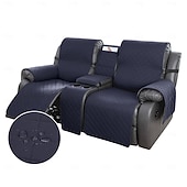 voordelige Fauteuilhoes-100% waterdichte hoes voor relaxbank, tweezitsbank, morsbestendig met middenconsole, antislip, gewatteerde bankbeschermer, bankhoes voor 2-zits relaxbank, meubelhoes voor thuis