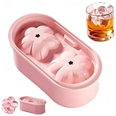 economico Utensili e gadget da cucina-Stampo per ghiaccio 3D a forma di fiori di ciliegio, vassoio per ghiaccio in silicone a forma di fiori di ciliegio, stampo per cubetti di ghiaccio per whisky, vassoi per cubetti di ghiaccio per il