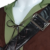 economico Outfit-Medievale Rinascimento Pantaloni Gilet Camicia Lunghe Elfo Ranger Costume Per uomo Fantasia Halloween Carnevale Mascherata Fiera Rinascimentale LARP Festa a tema retrò Adulti Gilet Camicia Pantaloni