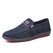 billiga Scarpe Casual Slip-On-Men's Black Slip-On Casual Sneakers Lightweight Breathable Walking Shoes Soft Comfort Low Top Footwear for Men, Daily Commutes, Weekend Travel, City Walking and Smart Casual Outfits