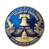 preiswerte U.S. 250. Jahrestag-Gedenkmünze zum 250. Jahrestag der Unabhängigkeit der USA, patriotische Medaille (1776–2026) mit Weißkopfseeadler, Mount Rushmore und Freiheitsglocke &amp;Feuerwerk, historisches Sammlerstück, Geschenk