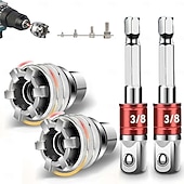 זול מפתח ברגים &amp; סטים-סט כלי מפתח ברגים אוניברסלי מתכוונן, שקע תחזוקה אוניברסלי רב תכליתי 10 מ"מ-19 מ"מ עבור מחגר בעל הנעה 3/8 אינץ', מפתח מומנט &amp;מקדחה חשמלית 2 סטים