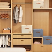 ieftine Depozitare Haine-Organizator de pantofi pentru dulap, cutii de depozitare a pantofilor din material textil cu capac transparent - cutii de depozitare a pantofilor pliabile, rezistente la umiditate, secționate,
