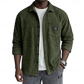 billiga Smart Casual skjortor för män-Herr Skjorta Casual skjorta Manchesterskjorta Knapp upp skjorta Svart Vit Vinröd Marinblå Khaki grön Långärmad Slät Tröjkrage Ledigt Dagligen Framficka Kläder Elegant Mode Ledigt