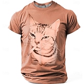  Per uomo Gatto Maglietta Manica Corta maglietta Stampa 3D Girocollo Camicia Moda Quotidiano Retrò Vintage Quotidiano Streetwear Rosso Estate Primavera Abbigliamento S M L XL XXL XXXL