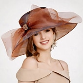 economico Fascinatori &amp; Cappelli-Elegante Retrò Vintage Derby Copricapo Cappello Cappello da chiesa Gentildonna Nobildonna Costume Per donna San Valentino Derby Ricevimento di matrimonio Ascot Adulti Cappello Primavera &amp; Estate