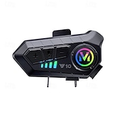 economico Accessori per motociclette e quad-Auricolare Bluetooth per casco da moto Y10, sistema di comunicazione wireless per casco con luce RGB, altoparlanti con cancellazione del rumore per la musica &amp;chiamate in vivavoce, impermeabile per