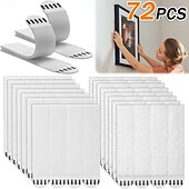 Недорогие Улучшение положения семей-72 универсальных полиамидных полоски для подвешивания картин, не требуют сверления, снимаются с обеих сторон, обеспечивают прочную клеевую фиксацию, долговечны и водонепроницаемы, идеально подходят