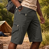 billige Utendørs-Herre Lastebukser Cargoshorts Shorts Casual shorts Lomme Elastisk midje عادي Knelengde Avslappet utendørs Gateklær Mote Gatemote Svart Brun Uelastisk