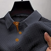 economico Polo classica da uomo-Per uomo Maglia da golf Polo da Golf Casuale Lavoro Bavero Manica Corta Essenziale Moderno Semplice Jacquard Bottoni Estate Vestibilità regolare Blu Nero Bianco Blu marino azzurro cielo Grigio scuro