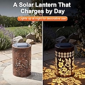 cheap Landscape Lights-Hummingbird Solar Lantern Garden Decor, Metal Hanging Outdoor Lights Waterproof, Solar Powered Decorative Lights with Shadow Projection,Gifts for Women Mom Grandma