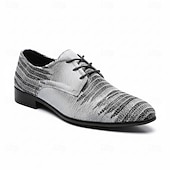 voordelige Derby Schoenen-Grijze veterschoenen van imitatieleer voor heren, formele zakelijke en kantoorschoenen voor mannen