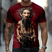 abordables T-shirts 3D-Homme A Ombre Vieil Homme T-shirt Manche Courte T-shirt Impression 3D Col ras du cou Chemise Drôle Occasionnel Quotidien Rue Bleu Noir Rouge Été Printemps Vêtement Tenue S M L XL 2XL 3XL