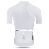 tanie Męskie koszulki-Męskie Koszulka rowerowa Jeden kolor Krótki rękaw Rower Dżersej Top z 3 tylnymi kieszeniami Odporny na UV Szybkie wysychanie Kieszeń na plecach Odvádí pot Sport Czarny Biały Czerwony Odzież