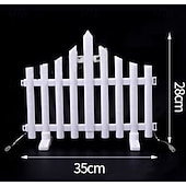 voordelige Pathway Lights &amp; Lanterns-Witte schutting met zonneverlichting voor de tuin, tuinafscheiding met zonneverlichting en afstandsbediening, decoratieve mini-hekwerkjes voor een klein bloemenpad, boom, erf of huisdierafscheiding.