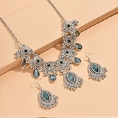 cheap Jewelry Sets-Jewelry Set Two-piece Suit Chrome 1 Necklace Earrings Women's Vintage Fashion Jewelry Set For Party Evening Wear