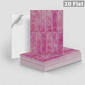 cheap Wall Stickers-10PCS 17x23cm Peel and Stick Thick Pink Purple Mosaic Pattern PVC Wall Stickers, American Vintage Style Self-Adhesive Removable Wallpaper for Renters, for Bedroom Bathroom Cabinet, Easy to Install