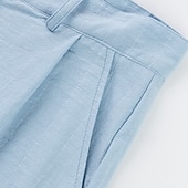 abordables Día festivo-Hombre Pantalones de lino Pantalones Pantalones de verano Pantalones anchos Pantalones de playa Pierna recta A Rayas Comodidad Transpirable Longitud total Casual Diario Playa Vacaciones Moda Azul