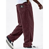  رجالي بنطلونات بنطلون مضلع السراويل الشتوية السراويل رباط الساق المستقيمة لون الصلبة راحة مكتمل الطول فضفاض مناسب للبس اليومي الأماكن المفتوحة موضة الطراز الكلاسيكي أسود أبيض غير مطاطي