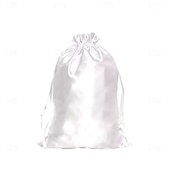 abordables Verktøy og tilbehør-10Pcs Wig Bags with Satin Drawstring, Black Silk Hair Storage Bags for Multiple Wigs, Bundles, Extensions