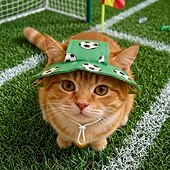 Недорогие Праздник-шапка для питомца с футбольным рисунком