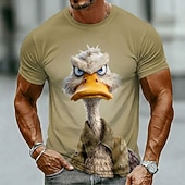  Paperella bianca scontrosa con espressione arrabbiata, grafica 3D, maglietta da uomo divertente, sarcastica, umoristica, con atteggiamento, girocollo, maniche corte, casual, streetwear, regalo di