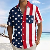  Per uomo Bandiera degli Stati Uniti 250° anniversario degli Stati Uniti Camicia Camicia Estiva Camicia con Bottoni Manica Corta Patriotico All'aperto Ferie Estate Primavera Collo ripiegato Stampa 3D