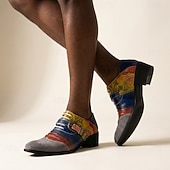 tanie Buty Oxford-męskie wielokolorowe mokasyny z klamrą, codzienne buty wizytowe, obuwie na imprezy, wesela, wieczorne wydarzenia i modne stylizacje