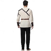 cheap Outfits-Medieval Renaissance Pants Waist Belt Shirt Long Sleeves Lace up Fancy Dress Men's Masquerade Party Renaissance Fair LARP Adults' Shirt Pants Shoulder Armor