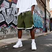 economico Pantaloncini casual-Per uomo Pantaloncini Waffle Shorts Pantaloncini Estivi Shorts da Spiaggia Pantaloncini casual Tasca Elastico in vita Blocco di colori Comodità Traspirante Lunghezza al ginocchio Casuale All'aperto