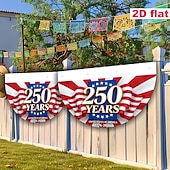 levne 250. výročí-Půlkruhá vlajka pro fanoušky USA k 250. výročí 1776-2026, vlastenecký americký venkovní prapor na dekoraci domu, verandy, dvora nebo Dne nezávislosti.