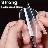 cheap Storage &amp; Organization-200 Pieces of Super Strong Double-Sided Tape, Transparent, No Drilling or Nails Required, Suitable for Various Surfaces Such as Plastic, Glass, Metal, Stone, and Drywall