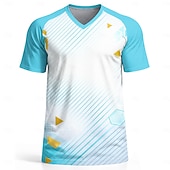 preiswerte Lauf-T-Shirts &amp; Tanktops-Unisex Argentinien Fußball-Sommer Global Match Pullover-Oberteile Laufshirt Sommer Farbblock Kurzarm UPF 50 Schnelltrocknend Atmungsaktiv Leger Laufen Joggen Fitness Blau Sportbekleidung Sportkleidung