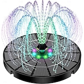 Недорогие Подводное освещение-Фонтан-купальня для птиц на солнечных батареях с RGB-светодиодным насосом и разноцветной светодиодной подсветкой для сада, небольшого пруда, открытого бассейна и аквариума.